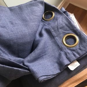 6 Pier 1 Linen Blend Curtain Panels Blue 84”